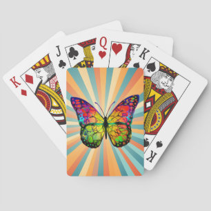 JEU DE CARTES RÉTRO PAPILLON ABSTRAIT VINTAGE