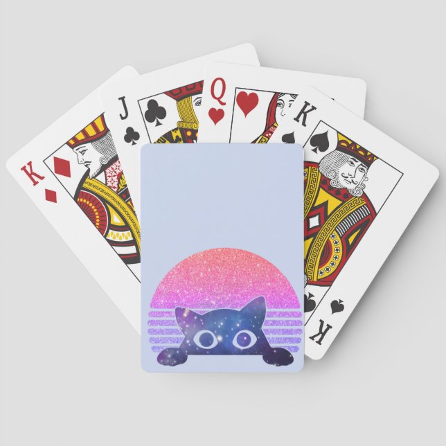 Jeu De Cartes Retro Peeking Cute Cat (dos)