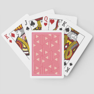 Jeu De Cartes Rétro rose Sakura Japon Triangle Motif géométrique