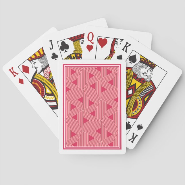 Jeu De Cartes Rétro rose Sakura Japon Triangle Motif géométrique (dos)
