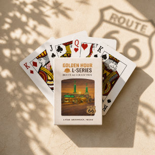 Jeu De Cartes Rétro Shamrock Repère de la Route 66 du Texas Art