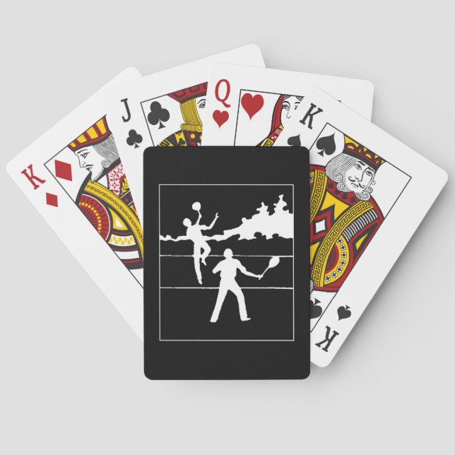 Jeu De Cartes Rétro silhouette de tennis (dos)