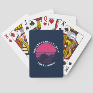 Jeu De Cartes Retro Sunset Mountains Poker Room Custom