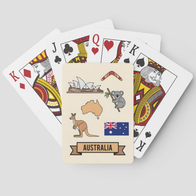 Jeu De Cartes Retro Travel Australia Iconic National Symbols (dos)