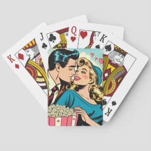 Jeu De Cartes Retro Valentine's Love Couple Comics