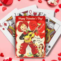 Retro Vintage Cowboy avec guitare Saint-Valentin