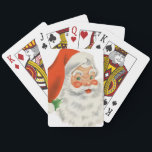 Jeu De Cartes Rétro Vintage Jolly Santa Claus de Christmas<br><div class="desc">Jouer aux cartes avec une photo rétro festive. Le vieux Père Noël Jolly avec ses joues rousses et son sourire chaleureux et amical. Un peu de nostalgie de l'ancienne école pour les vieux temps,  cette image rappelle les souvenirs des célébrations du passé de Noël.</div>