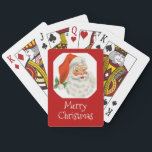 Jeu De Cartes Rétro Vintage Jolly Santa Claus de Christmas<br><div class="desc">Jouer aux cartes avec une photo rétro festive. Le vieux Père Noël Jolly avec ses joues rousses et son sourire chaleureux et amical. Un peu de nostalgie de l'ancienne école pour les vieux temps,  cette image rappelle les souvenirs des célébrations du passé de Noël.</div>