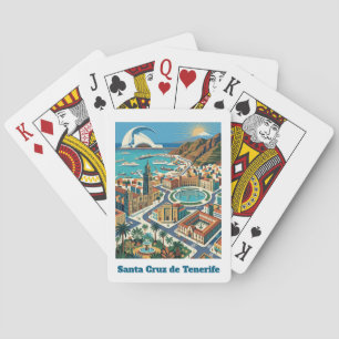 Jeu De Cartes Rétro Vintage Santa Cruz de Tenerife Ville