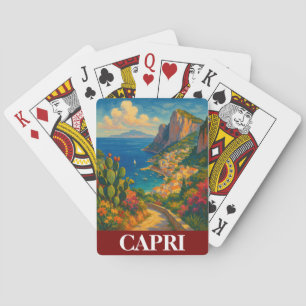 Jeu De Cartes Retro Voyage Capri Italie Scenery