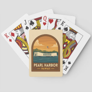 Jeu De Cartes Retro Voyage Pearl Harbor Mémorial Hawaii