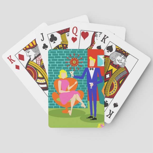 Jeu De Cartes Rétros cartes de jeu de couples de Martini (dos)