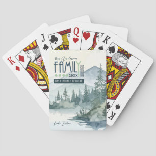 Jeu De Cartes Réunion de famille au lac de montagne aquarelle ID
