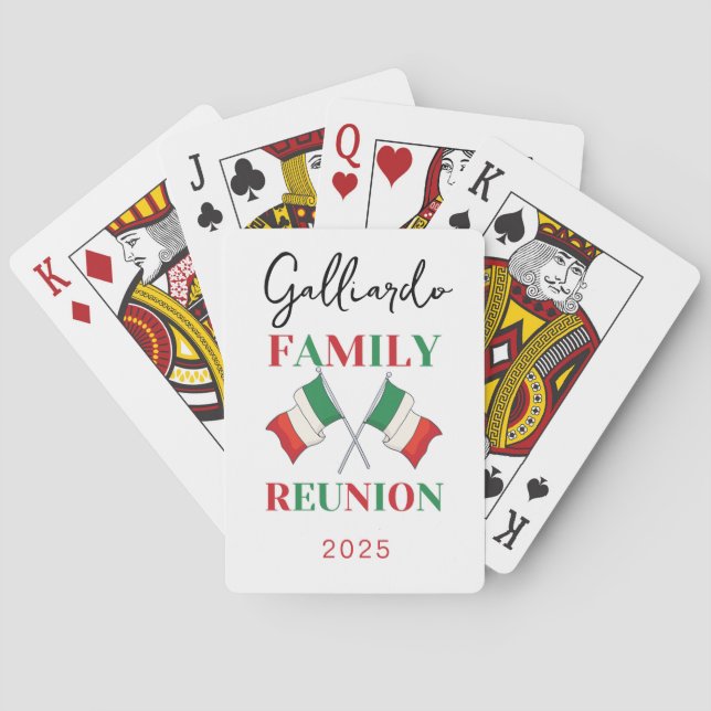 Jeu De Cartes Réunion de famille drapeau italien  (dos)