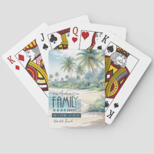 Jeu De Cartes Réunion de famille tropicale à l'aquarelle ID1130
