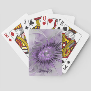 Jeu De Cartes Rêve de Fleur de Lavande Moderne Abstrait Fractal