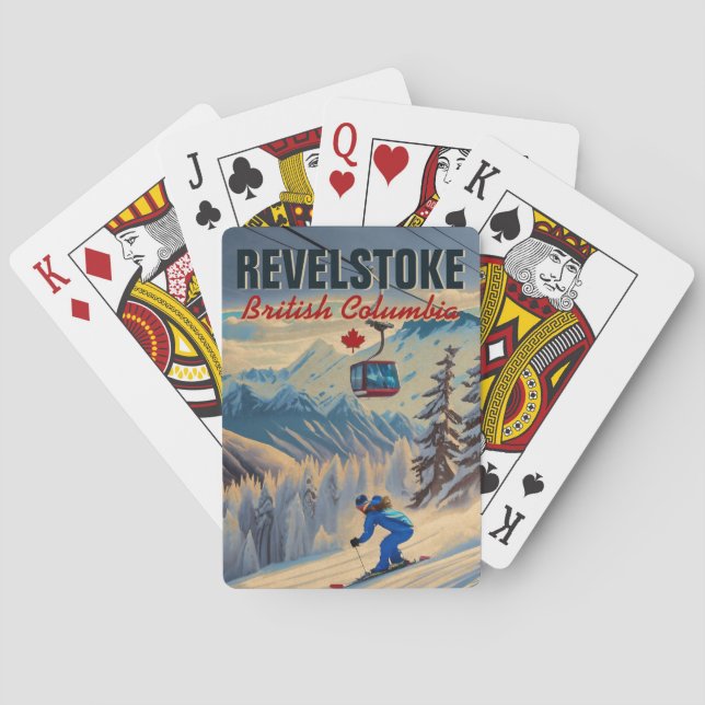 Jeu De Cartes Revelstoke C.-B. Ski de montagne Vintage 1950 (dos)