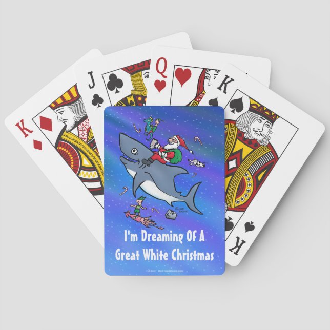 Jeu De Cartes Rêver D'Un Grand Noël De Requin Blanc (dos)