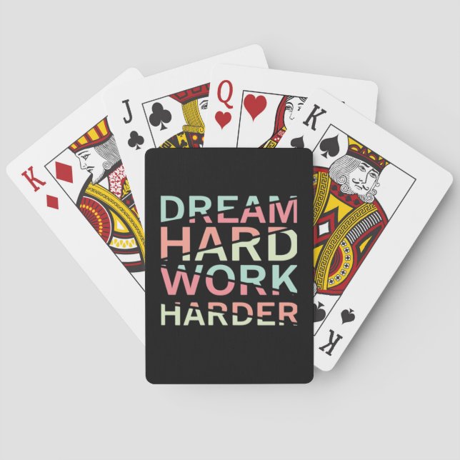 Jeu De Cartes Rêver dur travail dur classique (dos)