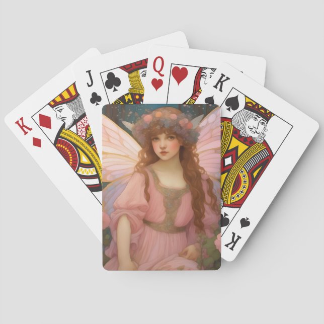 Jeu De Cartes Rêves Enchanteurs : Un Portrait De Fée Rose Whimsi (dos)