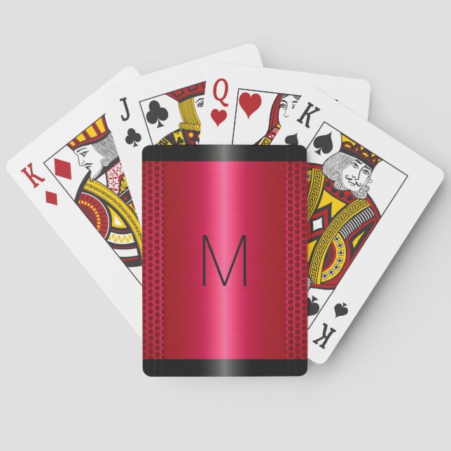 Jeu De Cartes Revêtement métallique en acier inoxydable rouge mé (dos)