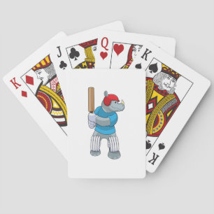 Jeu De Cartes Rhino au cricket avec chauve-souris de cricket