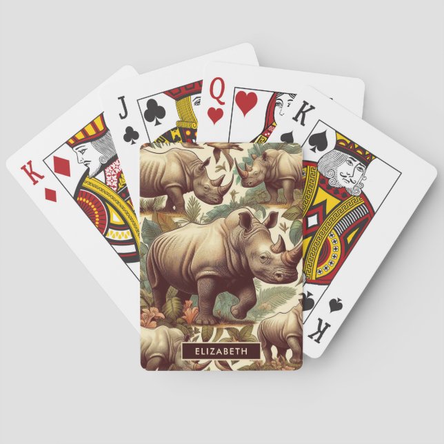 Jeu De Cartes Rhino vintage sans fil (dos)