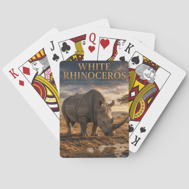 Jeu De Cartes Rhinocéros Blanc Savane ANIMAUX (dos)