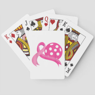 Jeu De Cartes Ribbon Coeur Rose Cute Pickleball Cancer du sein A