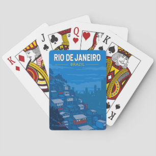 Jeu De Cartes Rio De Janeiro Brésil Favela Voyage Art Vintage