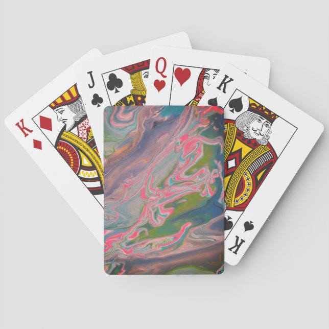 Jeu De Cartes Rivière des couleurs peinture de flux (dos)