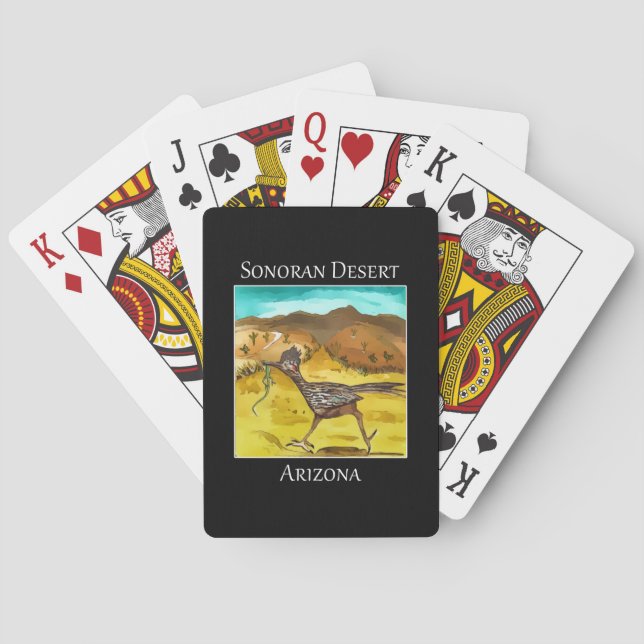 Jeu De Cartes Roadrunner vu dans le désert de Sonoran à AZ (dos)