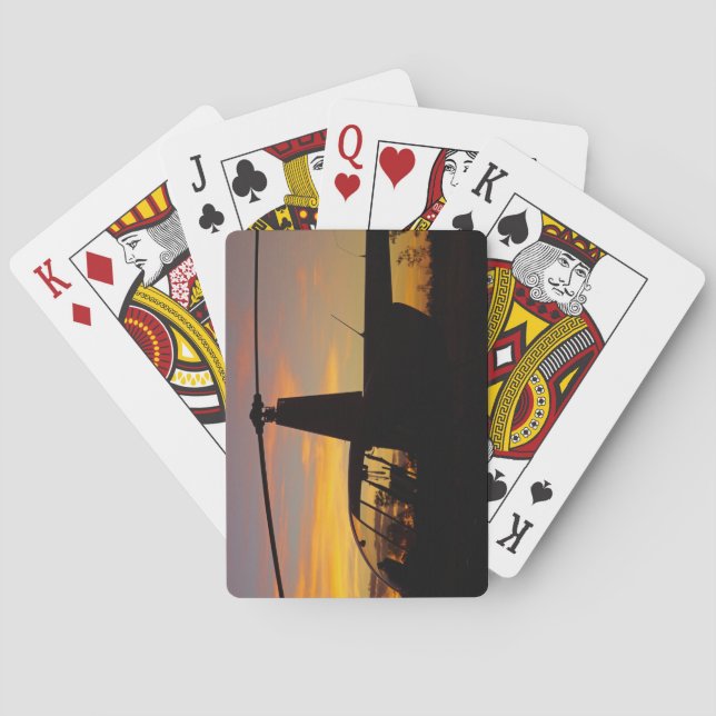 Jeu De Cartes Robinson R44 helicopter at sunset (dos)