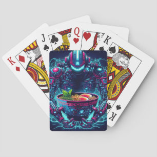 Jeu De Cartes Robot Cyberpunk Futuriste Neon Nourriture Ramen