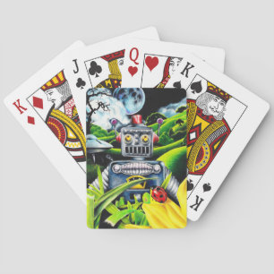 Jeu De Cartes Robot Invasion - Art de science-fiction