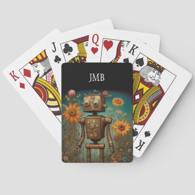 Jeu De Cartes Robot Whimsical Garden | ART NUMÉRIQUE (dos)