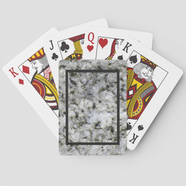 Jeu De Cartes Rocher de granit blanc avec cadre noir (dos)