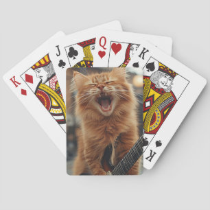 Jeu De Cartes Rock N Roll Chat Guitare Roux Rockstar