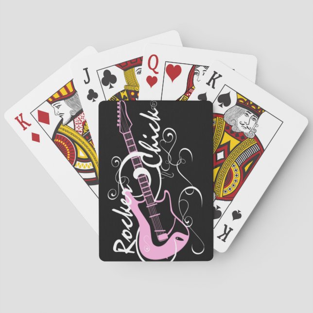 Jeu De Cartes Rocker Chick Guitar Jouer des cartes (dos)