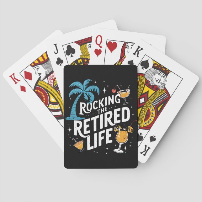 Jeu De Cartes Rocking La Vie Retraitée Été Drôle Retraite (dos)