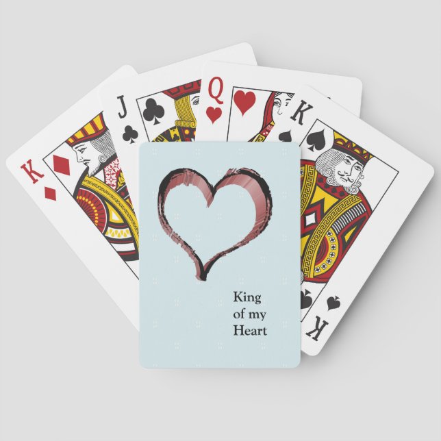 Jeu De Cartes Roi de mon coeur avec la forme de coeur (dos)