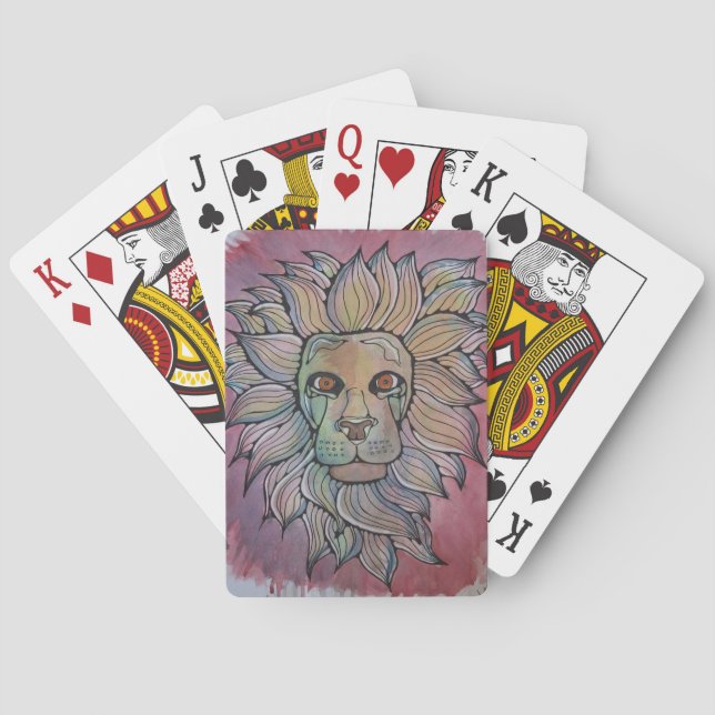 Jeu De Cartes Roi de Rose Aquarelle Originale (dos)