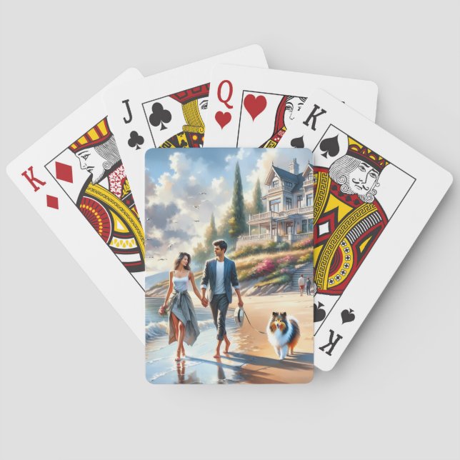 Jeu De Cartes Romantic Coastal Cottage Sunset Stroll (dos)
