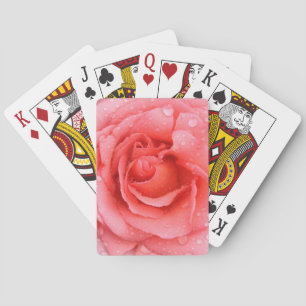 Jeu De Cartes Romantique Rose rose rouge gouttes d'eau