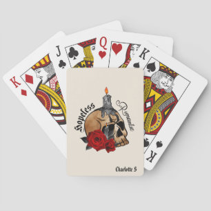 Jeu De Cartes Romantique sans espoir - Crâne gothique, Rose roug