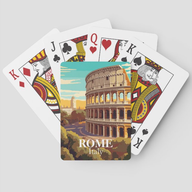 Jeu De Cartes Rome Colosseum Italy Travel Illustration (dos)