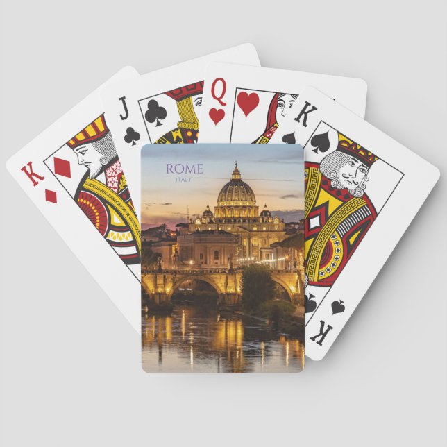 Jeu De Cartes Rome Italie Pittoresque Aimant Voyage Souvenir Cad (dos)