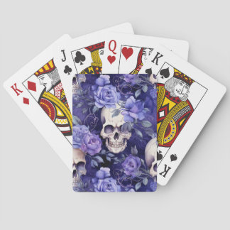 Jeu De Cartes Rosas violetas con calaveras