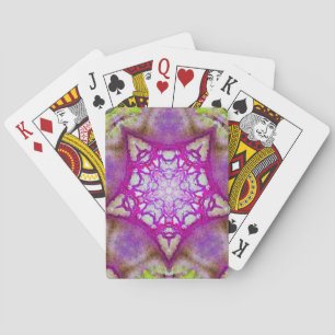 JEU DE CARTES ROSE ABSTRAITE PURPLE FUCHSIA STAR