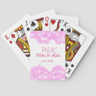 Jeu De Cartes rose ajouter nom de couple date monogramme parties